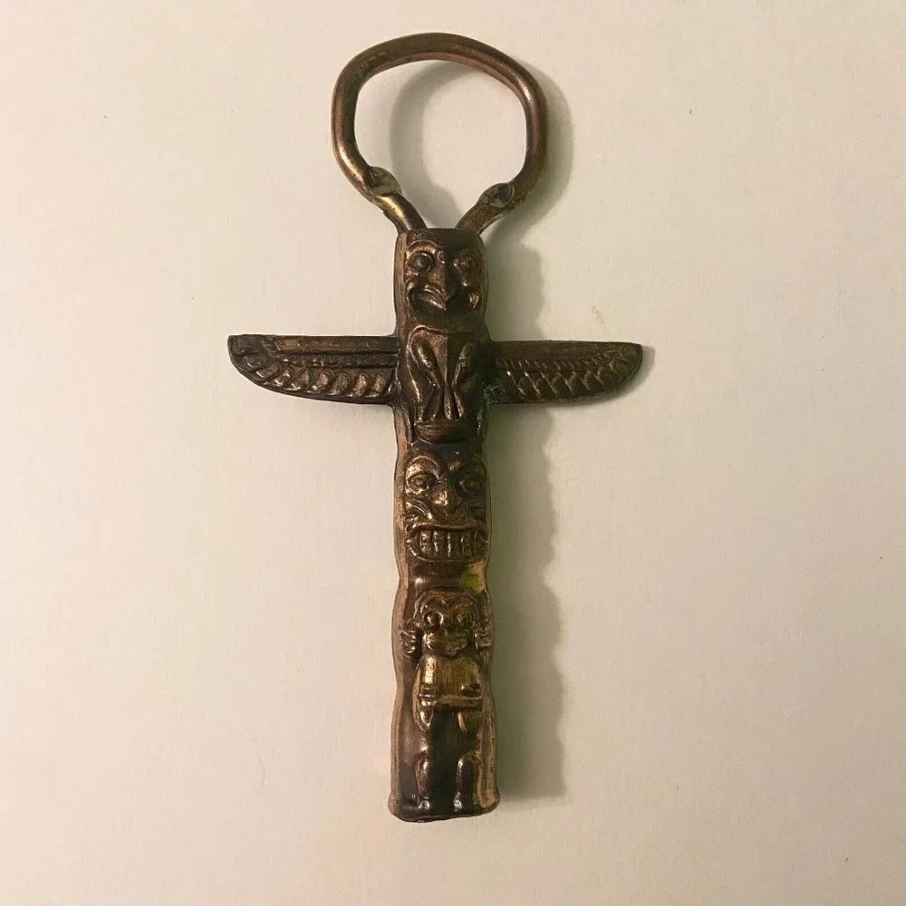 Vintage Totem Pole Bottle Opener 4.5 Inch Long Souvenir